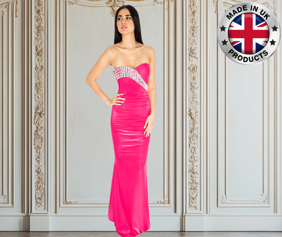 Goddiva Diamante Glam Maxi Dress – Elegant Evening Gown with Sparkling Detail