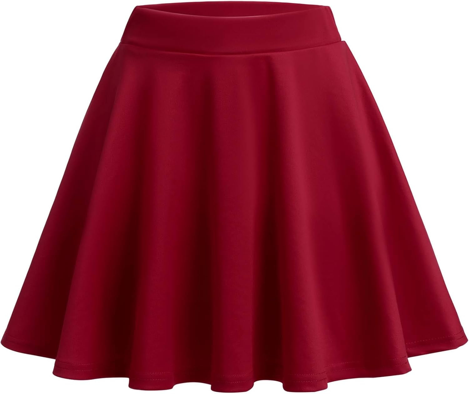 Women Basic Skirt Elegant A-Line Stretchy Skater Skirt High Waist Solid Color Tennis School Short Skirt Mini Skirt