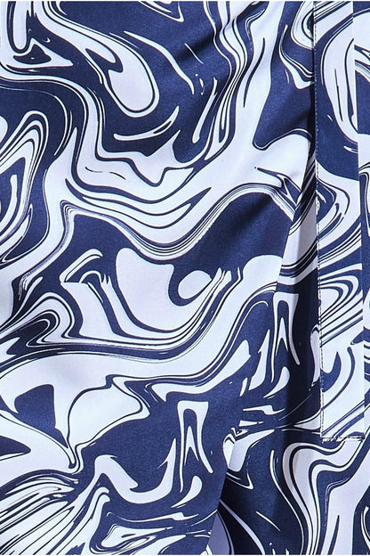 City Goddess Printed High-Waist Wrap Midi Skirt with Belt