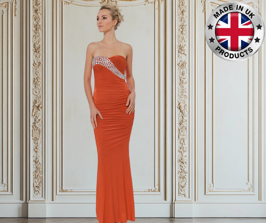Goddiva Diamante Glam Maxi Dress – Elegant Evening Gown with Sparkling Detail